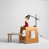 ALDEX 1008B1_U | Arte Aldex asztali, satus lámpa 50cm vezeték kapcsoló elforgatható alkatrészek 1x E27 fekete, króm, fehér