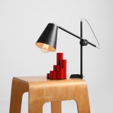 ALDEX 1008B1_U | Arte Aldex asztali, satus lámpa 50cm vezeték kapcsoló elforgatható alkatrészek 1x E27 fekete, króm, fehér