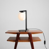 ALDEX 1038B1_1 | Zac Aldex asztali lámpa 39cm vezeték kapcsoló 1x E14 fekete, opál