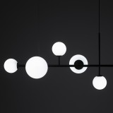 ALDEX 1092K1 | Dione-AL Aldex függeszték lámpa 2x E27 + 4x E14 fekete, opál