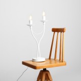 ALDEX 397B_M | Roza Aldex asztali lámpa 47cm vezeték kapcsoló 2x E14 fehér
