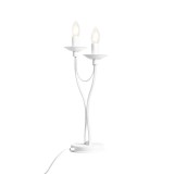 ALDEX 397B_M | Roza Aldex asztali lámpa 47cm vezeték kapcsoló 2x E14 fehér