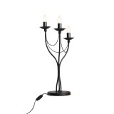 ALDEX 397B1_D | Roza Aldex asztali lámpa 63cm vezeték kapcsoló 3x E14 fekete