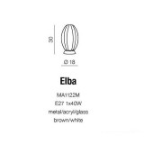 AZZARDO 0193 | Elba-AZ Azzardo asztali lámpa 30cm kapcsoló 1x E27 króm, barna, fehér