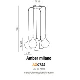 AZZARDO 0722 | Amber-AZ Azzardo függeszték lámpa 5x G9 króm, átlátszó