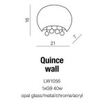 AZZARDO 0912 | Quince Azzardo fali lámpa 1x G9 króm, fehér, opál