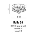 AZZARDO 1286 | Bolla Azzardo mennyezeti lámpa 5x G9 króm, átlátszó, kristály