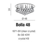 AZZARDO 1287 | Bolla Azzardo mennyezeti lámpa 8x G9 króm, átlátszó