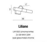 AZZARDO 1297 | Liliane Azzardo tükörmegvilágító lámpa 2x G9 IP44 króm, fehér, opál