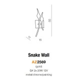 AZZARDO 2569 | Snake-AZ Azzardo falikar lámpa 2x G4 arany