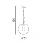 AZZARDO 3105 | Iris-AZ Azzardo függeszték lámpa gömb rövidíthető vezeték 1x E27 króm, áttetsző, átlátszó