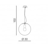 AZZARDO 3106 | Iris-AZ Azzardo függeszték lámpa gömb rövidíthető vezeték 1x E27 króm, áttetsző, átlátszó