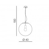 AZZARDO 3107 | Iris-AZ Azzardo függeszték lámpa gömb rövidíthető vezeték 1x E27 króm, áttetsző, átlátszó