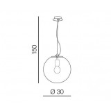 AZZARDO 3109 | Iris-AZ Azzardo függeszték lámpa gömb rövidíthető vezeték 1x E27 vörösréz, áttetsző, átlátszó