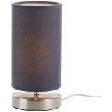 BRILLIANT 13247/22 | Clarie Brilliant asztali lámpa 25,5cm vezeték kapcsoló 1x E14 szatén nikkel, szürke