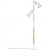 BRILLIANT 82156/05 | Plow Brilliant álló lámpa 153,5cm taposókapcsoló elforgatható alkatrészek 2x E27 fehér, fa.