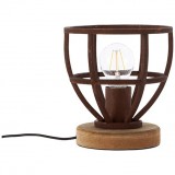 BRILLIANT 92610/55 | Matrix-BRI Brilliant asztali lámpa 19,5cm kapcsoló 1x E27 rozsdabarna, fa.