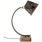 BRILLIANT 99022/46 | Drake Brilliant asztali lámpa 38cm vezeték kapcsoló elforgatható alkatrészek 1x E27 fekete, fa.