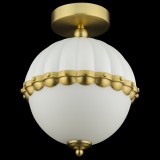 COSMOLIGHT P01206WH | Pralines Cosmolight függeszték lámpa gömb állítható magasság 1x E27 fehér, sárgaréz, savmart