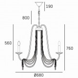 COSMOLIGHT P05165CP | Madrid-COS Cosmolight csillár lámpa 5x E14 pezsgő, átlátszó, ezüst