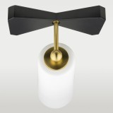 COSMOLIGHT W01169BK | Bow-COS Cosmolight falikar lámpa 1x E27 fekete, sárgaréz, opál