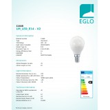 EGLO 11648 | E14 Eglo LED fényforrás lámpa