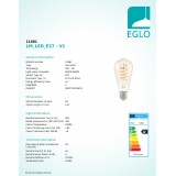 EGLO 11681 | E27 4W -> 25W Eglo Edison ST64 LED fényforrás filament, Spiral 260lm 2200K 360° CRI>80