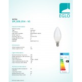 EGLO 11711 | E14 5W -> 40W Eglo gyertya C35 LED fényforrás Relax & Work 470lm 2700 - 4000K szabályozható fényerő, állítható színhőmérséklet impulzus kapcsoló 230° CRI>80
