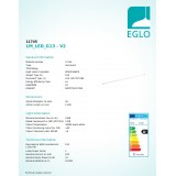 EGLO 11745 | G13 / T8 LED 24W -> 135W Eglo henger LED fényforrás 1500mm + fénycső gyújtó 2160lm 3000K CRI>80