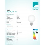 EGLO 11769 | E27 Eglo LED fényforrás lámpa