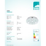 EGLO 13673 | Farella Eglo mennyezeti lámpa 4x GU10 króm, fehér, átlátszó