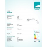 EGLO 31002 | Bimeda Eglo spot lámpa elforgatható alkatrészek 2x GU10 480lm 3000K fehér, króm