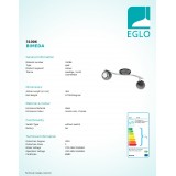 EGLO 31006 | Bimeda Eglo spot lámpa elforgatható alkatrészek 2x GU10 480lm 3000K fekete nikkel, króm