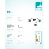 EGLO 31007 | Bimeda Eglo spot lámpa elforgatható alkatrészek 3x GU10 720lm 3000K fekete nikkel, króm