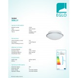 EGLO 31016 | Dolly Eglo mennyezeti lámpa 1x E27 IP44 fehér, króm