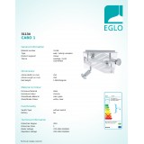 EGLO 31134 | Cabo-1 Eglo mennyezeti lámpa négyzet elforgatható alkatrészek 4x GU10 960lm 3000K
