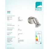 EGLO 31411 | Mini-LED Eglo fali, mennyezeti lámpa elforgatható alkatrészek 1x GU10 240lm 3000K matt nikkel, króm