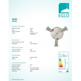 EGLO 31413 | Mini-LED Eglo fali, mennyezeti lámpa elforgatható alkatrészek 3x GU10 720lm 3000K matt nikkel, króm