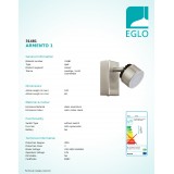 EGLO 31481 | Armento Eglo spot lámpa elforgatható alkatrészek 1x LED 540lm 3000K matt nikkel, fekete