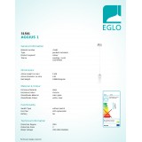 EGLO 31501 | Aggius Eglo függeszték lámpa 1x LED 400lm 3000K króm, fehér, átlátszó