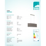 EGLO 31583 | Eglo-Pasteri-A Eglo függeszték lámpa 2x E27 matt barna, fehér, matt nikkel