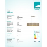EGLO 31618 | Eglo-Maserlo-TG Eglo függeszték lámpa 2x E27 fényes taupe, arany, matt nikkel