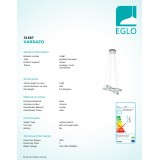 EGLO 31667 | Varazzo Eglo függeszték lámpa 1x LED 3500lm 4000K króm, kristály hatás