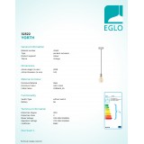 EGLO 32522 | Yorth Eglo függeszték lámpa 1x E27 matt nikkel, fekete