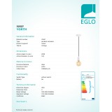 EGLO 32527 | Yorth Eglo függeszték lámpa 1x E27 fehér