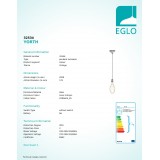 EGLO 32534 | Yorth Eglo függeszték lámpa 1x E27 antikolt ezüst