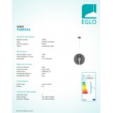 EGLO 32822 | Fabessa Eglo függeszték lámpa 1x E27 matt nikkel, szürke