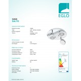 EGLO 32828 | Salto Eglo mennyezeti lámpa elforgatható alkatrészek 2x LED 1280lm + 2x LED 360lm 3000K króm, fehér, áttetsző