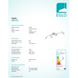 EGLO 32829 | Salto Eglo mennyezeti lámpa elforgatható alkatrészek 4x LED 2560lm + 1x LED 180lm 3000K króm, fehér, áttetsző