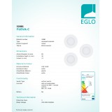 EGLO 32881 | EGLO-Connect-Fueva Eglo beépíthető okos világítás LED panel kerek szabályozható fényerő, állítható színhőmérséklet, színváltós, távirányítható Ø85mm 3x LED 1080lm 2700 <-> 6500K fehér